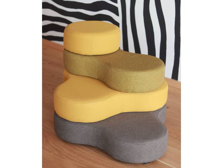 Élément d’assise amovible TAPA 109 x 62 x 80cm Jaune/Gris/Jaune maïs