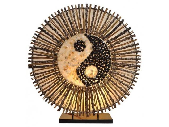 Woru Deko-Leuchte YING YANG BATUR, Lampe aus Natur-Material, Stimmungsleuchte, runde Form