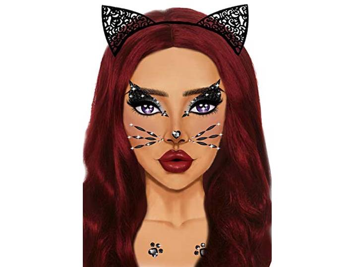 Leg Avenue Gezicht Diamanten Sticker Animal Zwart