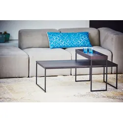 Beistelltisch Flat Rechteckig Lang Schwarz/Esche Wenge