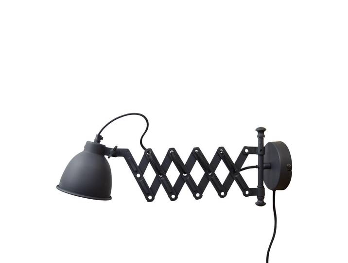 Urban Interiors Wandlampe Harmonica Schwarz, Metall, E27, 12x20x32 cm, Lampen & Leuchten, Innenbeleuchtung, Wandleuchten