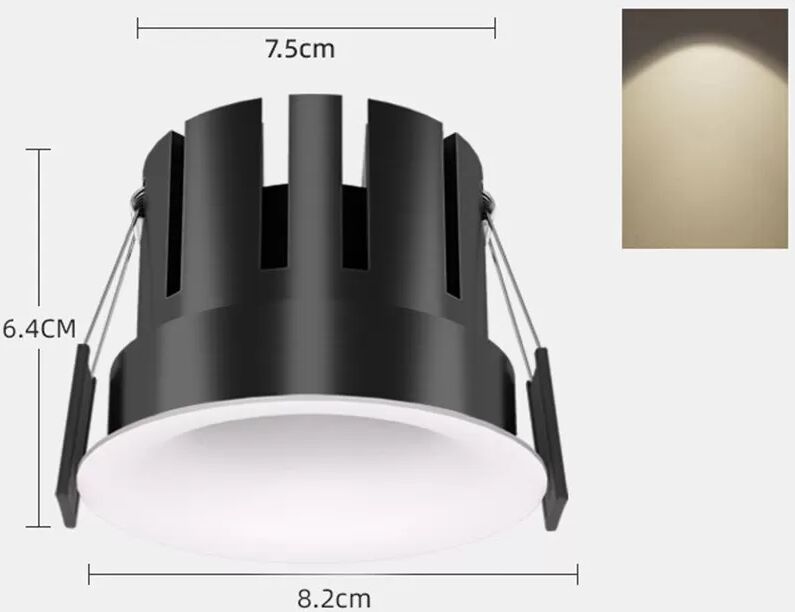 INF 2er-Pack LED Einbaustrahler Gebogen Rahmenlos 7W, 75mm Ausschnitt, 4000K