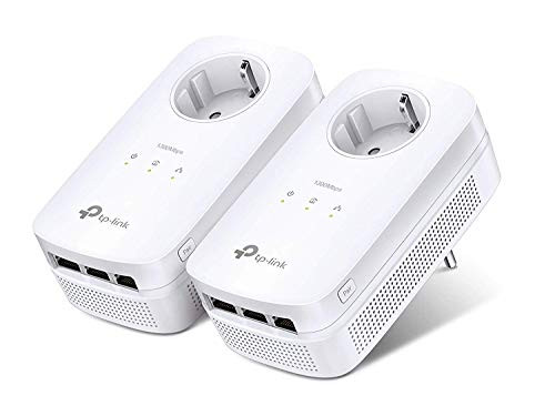 TP-Link TL-PA8030P KIT AV1300 Gigabit Powerline netwerkadapter met 3 Gigabit-poorten en stopcontact, Wit