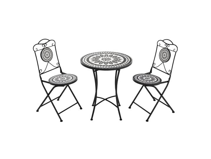 Bistroset MOSAIK 3-teilig schwarz/weiss