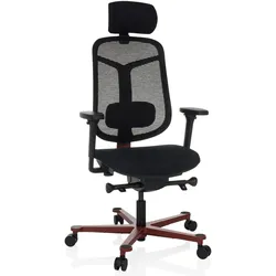 hjh OFFICE High End Bürostuhl BICOLORE HIGH Stoff / Netzstoff mit Armlehnen (höhenverstellbar)