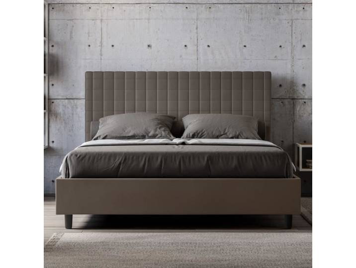 Lit ensoleillé 160x190 - Sunny - Lit double avec tour rembourrée - Marron - Contemporain - Design