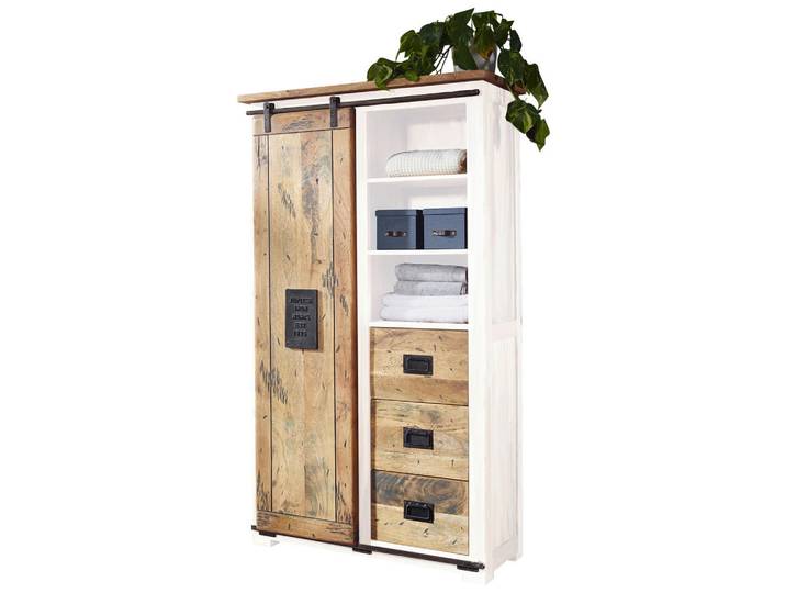 Livetastic Highboard, Braun, Schwarz, Weiß, Holz, Metall, Mangoholz,Mangoholz,Mangoholz,Mangoholz,Mangoholz,Mangoholz, massiv,massiv,massiv,massiv,massiv,massiv, 4 Fächer, 3 Schublade(n) Schubladen, 100x175x45 cm, Holzmöbel, Kleinmöbel Holz, Holzkommoden, Highboards Holz