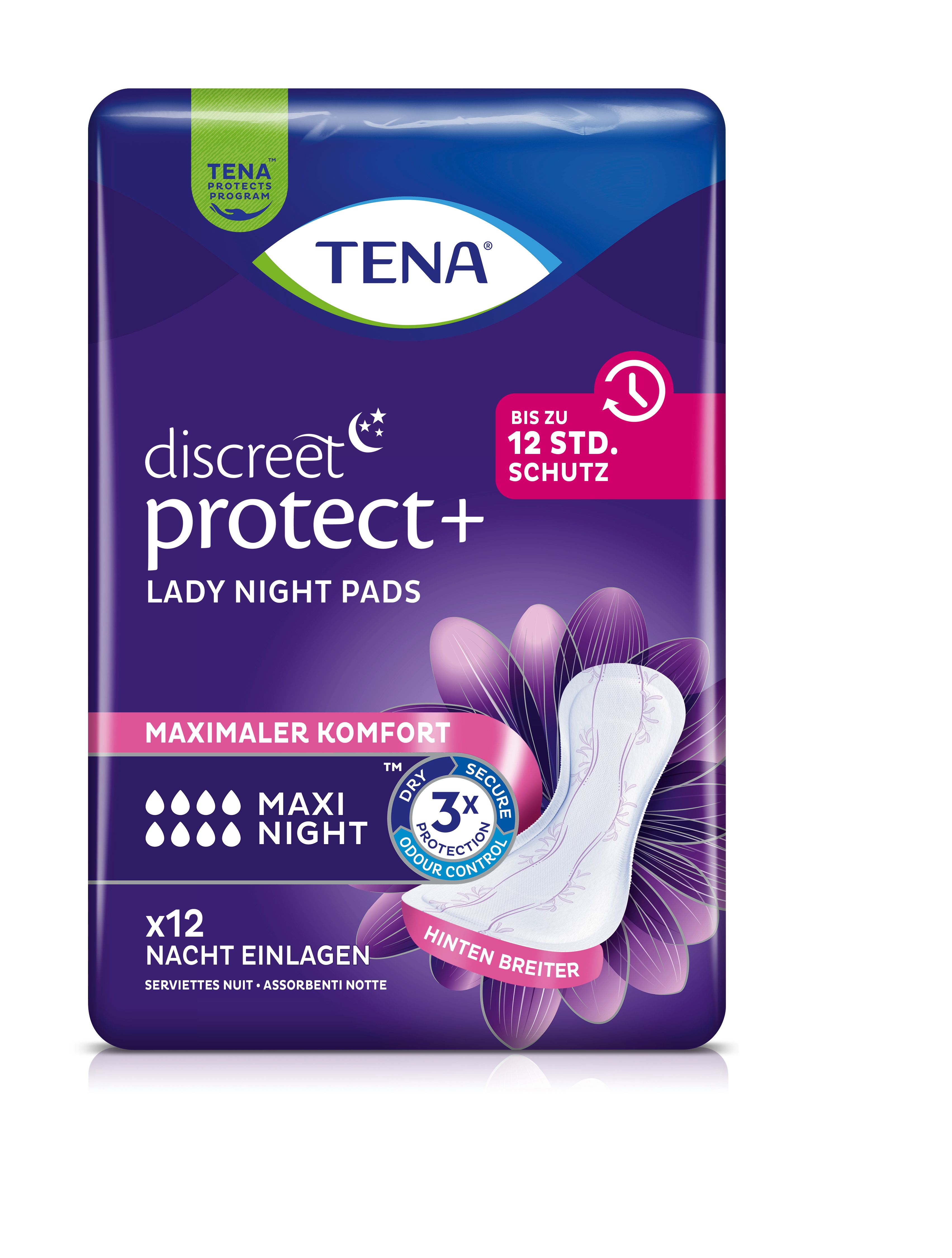 Tena Lady Discreet Inkontinenz Einlagen maxi night 6x12 St