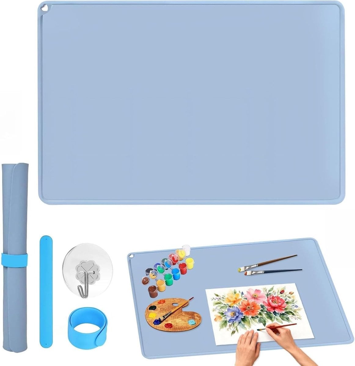 Herbruikbare Siliconen Knutselmat 60x40cm - Waterdicht, Antislip en Hittebestendig voor Schilderen en DIY Projecten