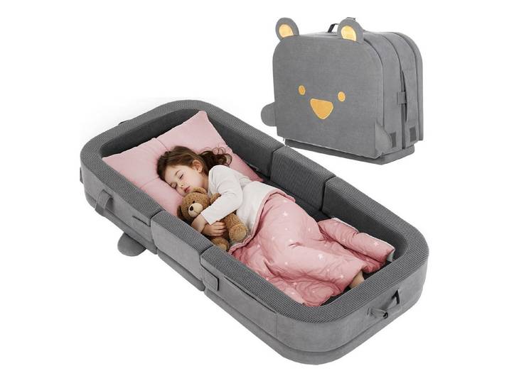 TLGREEN Kindersofa Tragbares Faltbares Kinder Sofa, Weiches Kinder Liegsofa mit Hochdichtschaumstoff, Maschinenwaschbarer Bezug & Taschen,Ideal für Wohnzimmer Camping Reise