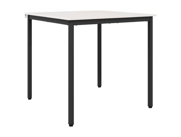 Esstisch Weiß 80 x 80 x 75 cm Massives Kiefernholz Metallbeine quadratisch, Esszimmer und Küche, für Dinner und Frühstück, trocken abwischbar