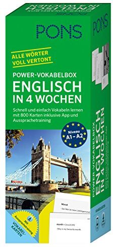 PONS Power-Vokabelbox Englisch in 4 Wochen - Schnell und einfach Vokabeln lernen mit 800 Karten inklusive App und Aussprachetraining - Preis vom 01.10.2026 17:08:56 h