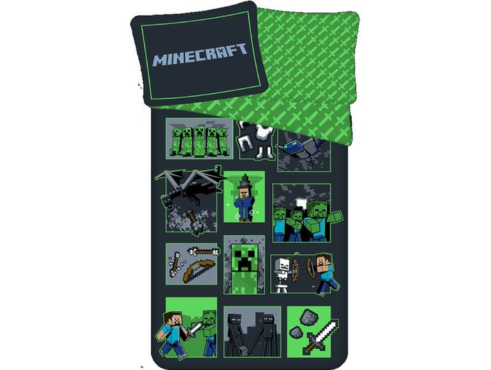 Minecraft Dekbedovertrek Survival Mode- 140 x 200 cm - Katoen