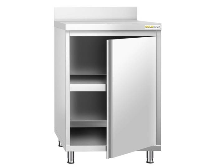 Meuble bas inox 600x600 mm adossé PREMIUM - GOLDINOX