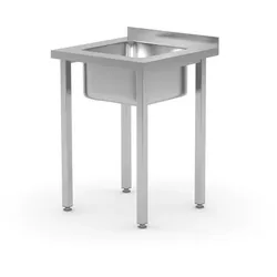 HENDI Spültisch, verschraubt, Kitchen Line, Waschbecken in der Mitte, 600x600x(H)850mm