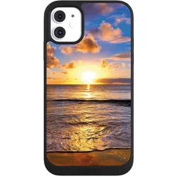 Nivocase Handyhülle für Apple iPhone 11 Hülle NIVOpure Case Schwarz Meer Sonnenuntergang Strand (Apple iPhone 11), Smartphone Hülle, Schwarz