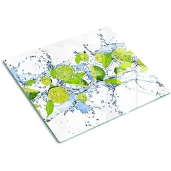 GLASPLATTE 60x52 cm Limetten und Wasser
