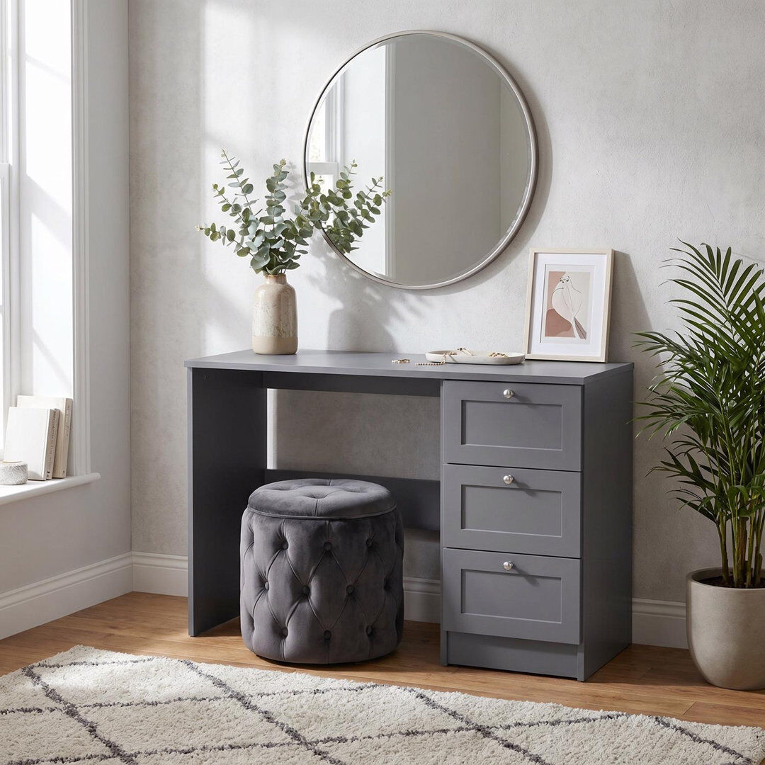 17 Stories Dressing Table Gray 71.5cm H X 99cm W X 40cm D