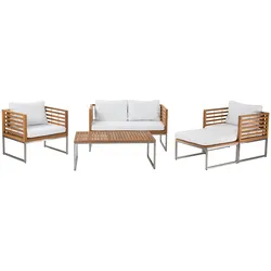 LOUNGE-SET 4-sitzer Akazienholz Hellbraun Bermuda