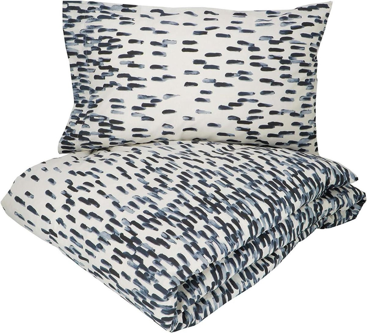 Blauw katoenen dekbedovertrek set 200x205 cm