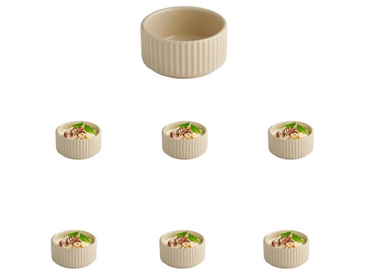 Bol The Grid 8 x 4cm Beige/Beige 6 éléments