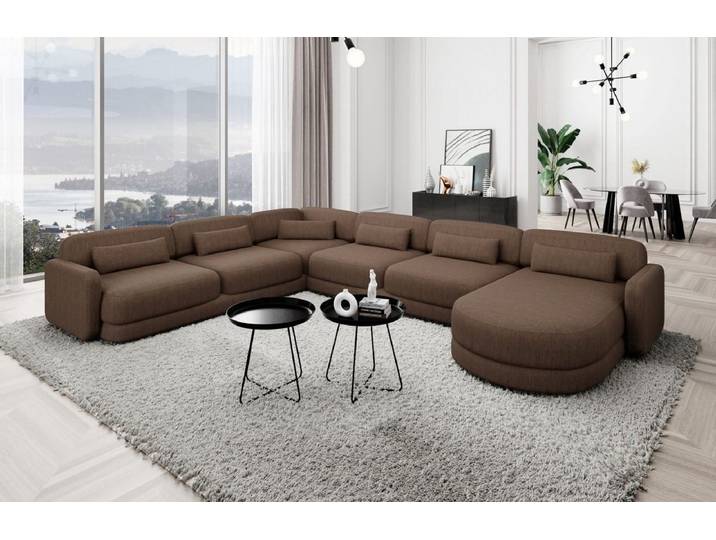 Wohnlandschaft Valencia XXL U-Form in Stoff