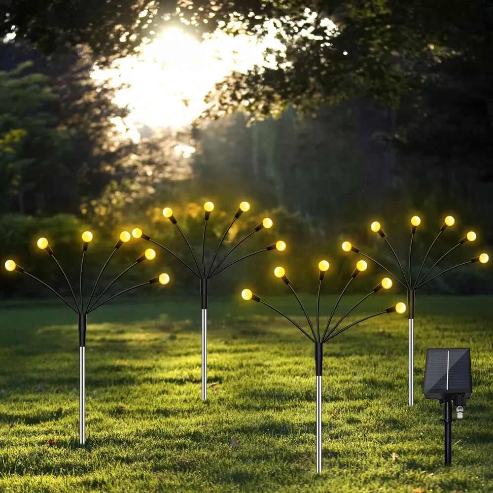 INF Solarbetriebene Glühwürmchen-Lichter, 10 LEDs, 4er-Pack