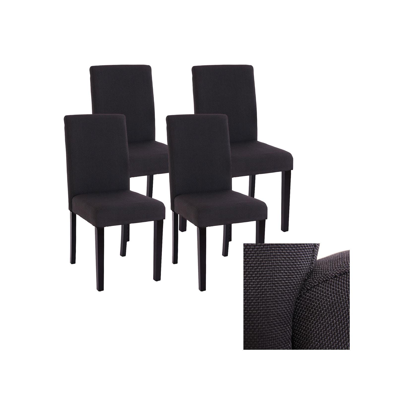 4er-Set Esszimmerstuhl Stuhl Küchenstuhl Littau ~ Textil, schwarz, dunkle Beine