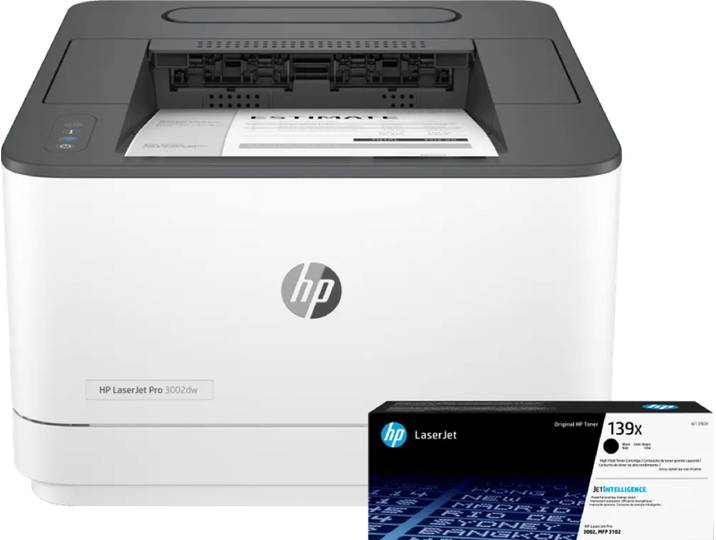 HP LaserJet Pro 3002dw + 1 extra zwarte XL toner