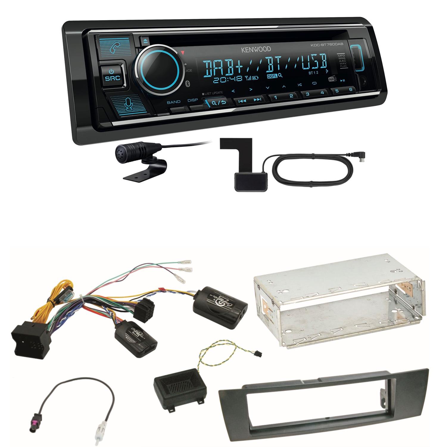 Kenwood KDC-BT760DAB Bluetooth Digitalradio Einbauset für BMW E87 E81 E82 X1 E84