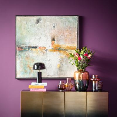 Bild mit Rahmen KARE DESIGN "Gerahmtes Bild Dust Blau", gold (farbe bild(er): goldfarben), B:120cm H:120cm T:4,5cm, Bilder