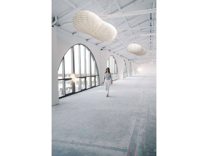 Cloud Pendelleuchte Large White/White - David Trubridge - Wohnzimmer - Bambus