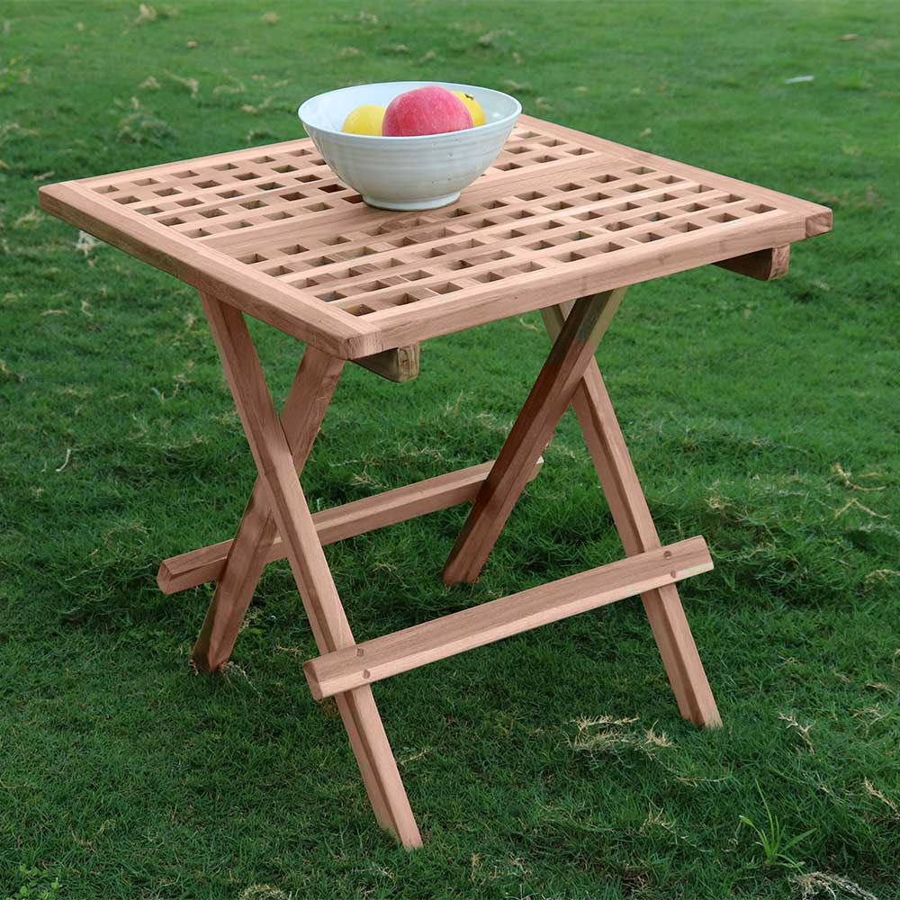 Pharao24.de Outdoor Beistelltisch aus Teak Massivholz klappbar