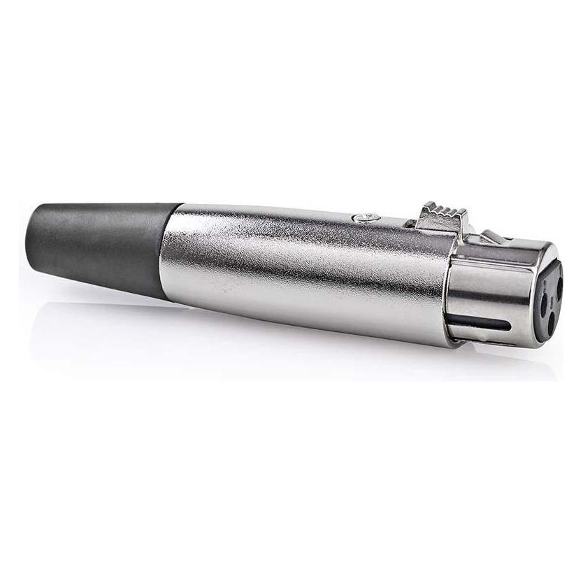 Nedis XLR-Anschluss gerade Buchse Vernickelt Lötung Kabeleingangsdurchmesser: 7.0 mm Metall Silber 2 (CAVC15902ME)