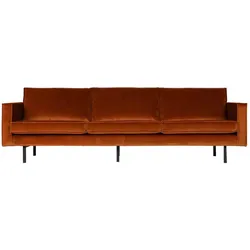 Sofa Rodeo 3-Sitzer Samt, modern, rostrot, eleganter Komfort für Dein Wohnzimmer