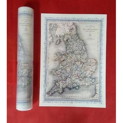 Railway Map of England and Wales 1852 - Old Map Supplied Rolled in a Clear Two Part Presentation Tube - Print Size 45cm x 32cm, von , Historical