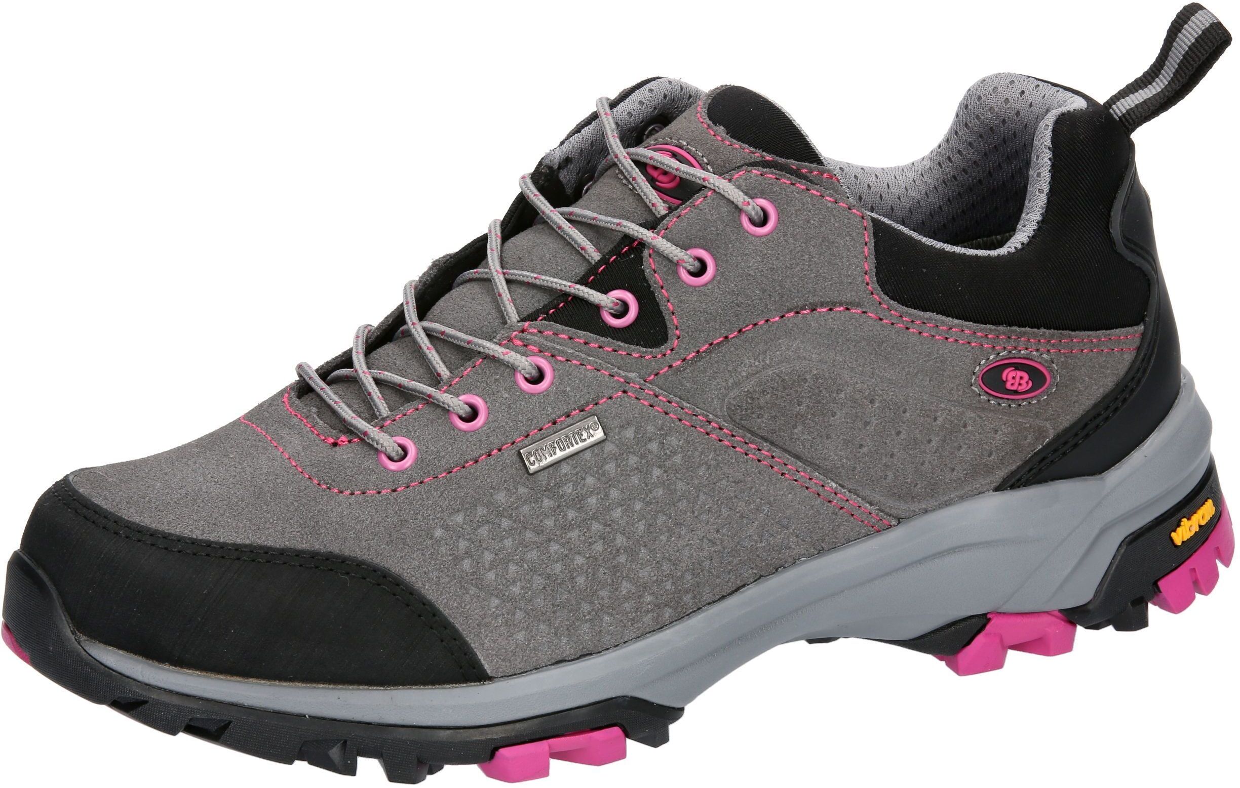 Wanderschuh BRÜTTING "Outdoorschuh Mount Brady Low", Damen, Gr. 42, Textil, grau, Veloursleder, Schuhe Wanderschuh grau 42, Textil