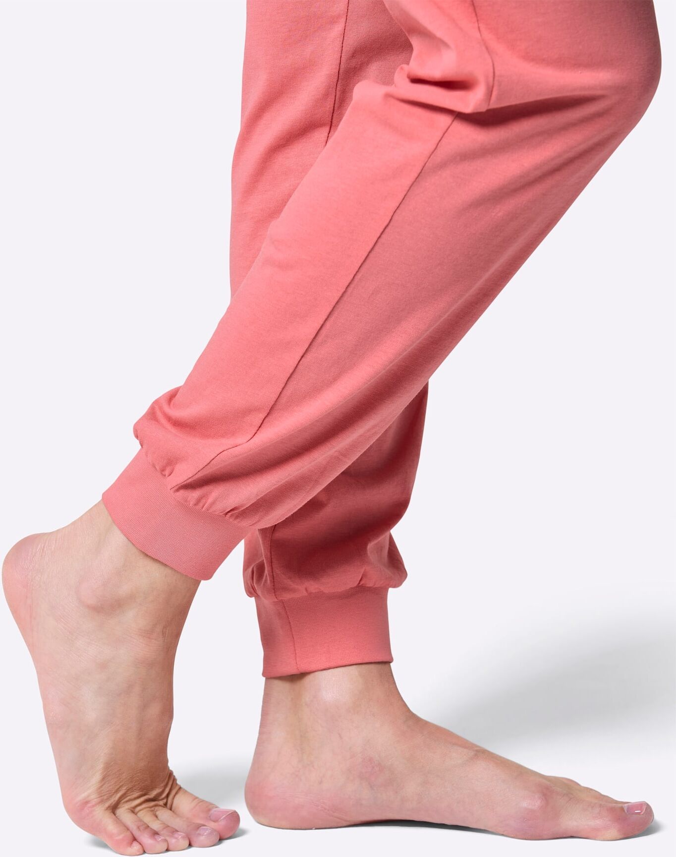 Pyjamahose WÄSCHEPUR, Damen, Gr. 48/50, Normalgrössen, rosa (flamingo), 100% Baumwolle, unifarben, Hosen Pyjamahose flamingo 48/50, Normalgrössen