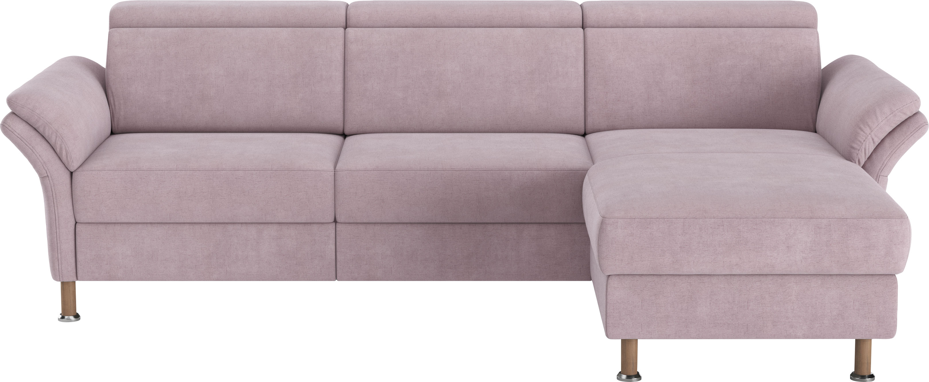 Ecksofa OTTO HOME "Calypso L-Form", rosa (altrosa), B:260cm H:85cm T:172cm, 100% Polyester, Sofas, Ecksofa, mit motorischen Funktionen im Sofa und Recamiere