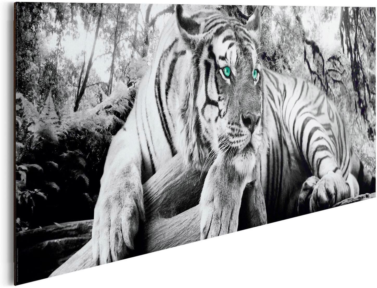 Deco-Panel GOODPRODUCT "Tiger guckt dich an", grau (farbe bild(er): grau), B:90cm H:30cm, MDF, Papier, Bilder, Deco-Panel farbe bild(er): grau B/H/T: 90cm x 30cm