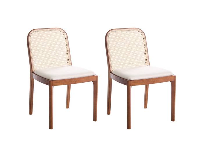 ESSZIMMERSTUHL 2er-Set Stoff Braun/Beige Edina