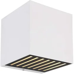 Wandleuchte Außenleuchte LED Alu Glas IP54 Weiß Spotleuchte Spotleuchte