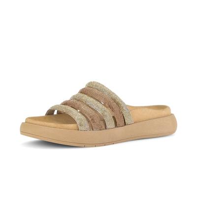 Pantolette GABOR "Pantolette", Damen, Gr. 40, gold, Schuhe Pantolette