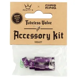 PEATY ́S x Chris King (MK2) Tubeless Ventil Zubehör Kit violet
