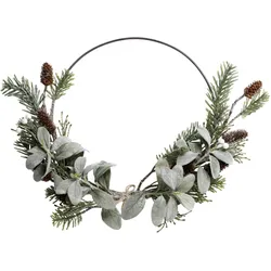 Chic Antique Künstlicher Fleur Kranz mit Wollziest und Beeren zum Aufhängen, Ø34 cm