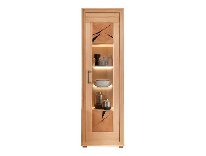 Lomadox Wohnzimmer Esszimmer Vitrinenschrank Vitrine, Kernbuche massiv geölt, montiert