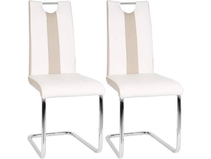 Chaises de Salle à Manger Lot de 2 Chaises Cantilever avec Assise Rembourrée Acier Chromé Revêtement Chaises de Salle a Man[565]
