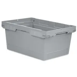 PROREGAL Conical Mehrweg-Stapelbehälter Grau | HxBxT 27,3x40x60cm | 47 Liter | Lagerbox Eurobox Transportbox Transportbehälter Stapelbehälter