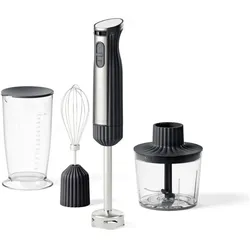 Guzzini Sous Chef Stabmixer mit Zubehör, grau, Stabmixer, Grau