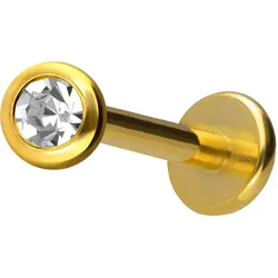 Titan Labret mit Innengewinde KRISTALL